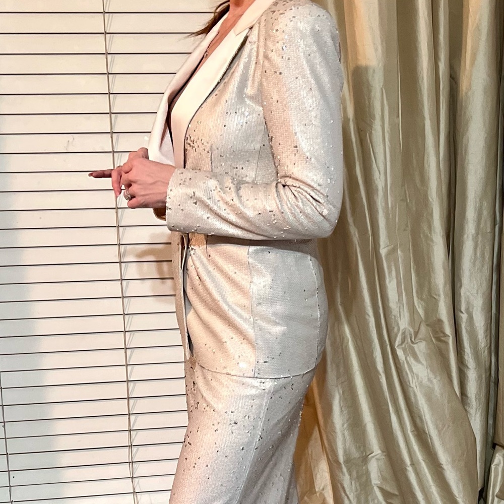 ASOS Full Sequin Suit Cream - Picture 4 of 6